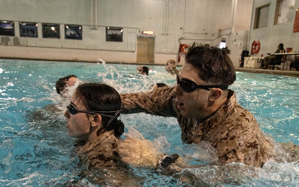 U.S. Marines participate in Water Survival Advanced Course