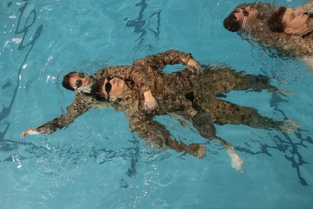 U.S. Marines participate in Water Survival Advanced Course