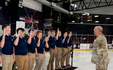 171st ARW Ceremonial Swear in at Robert Morris University Hockey Game