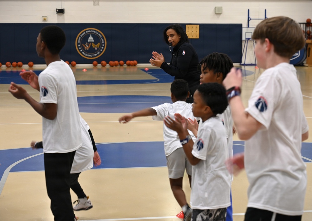 Wizards host hoops for JBAB troops, families