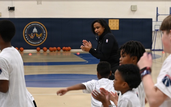 Wizards host hoops for JBAB troops, families