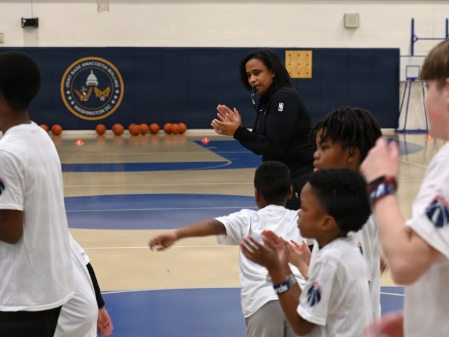 Wizards host hoops for JBAB troops, families