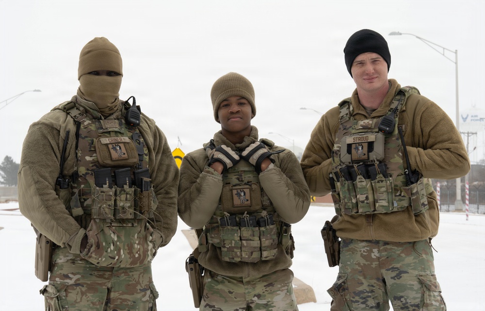 Altus Air Force Base Mission Essential Personnel Work in A Winter Wonderland