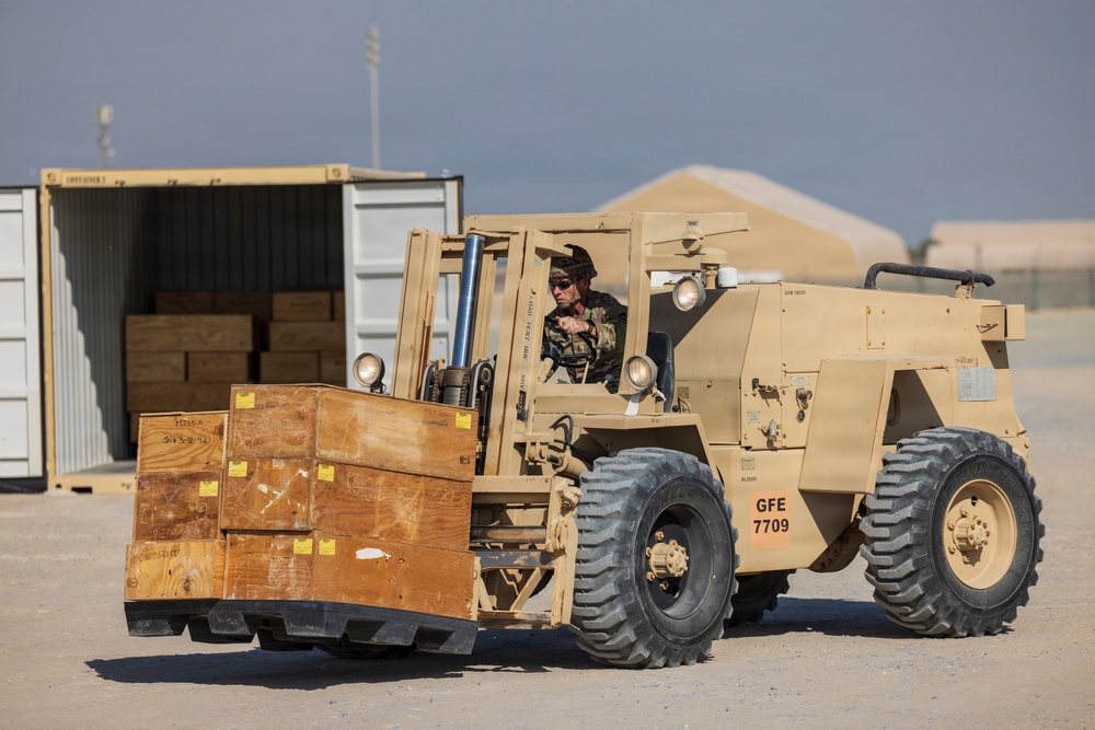 401AFSB prepares APS-5 equipment in support of the Civil-Military Coordination Center