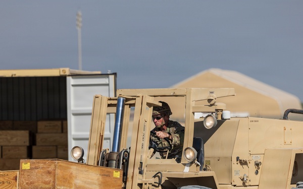 401AFSB prepares APS-5 equipment in support of the Civil-Military Coordination Center