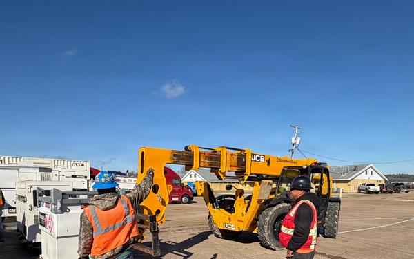 Generator positioning and prep at Camp McCain