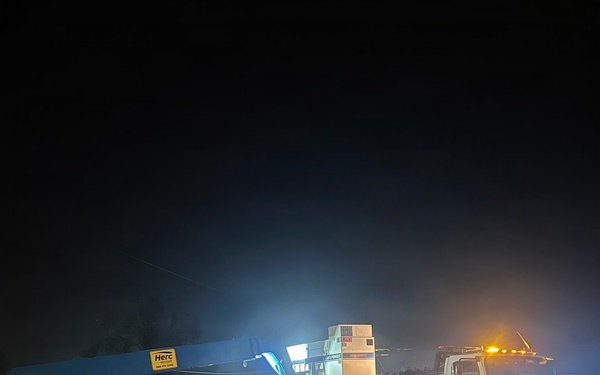 Generator positioning and prep at Camp McCain Jan. 27