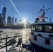 The Coast Guard Cutter Hawser successfully broke ice and freed the NYPD Harbor David after the vessel became beset.