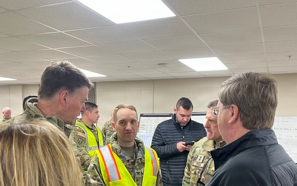Briefing at Camp McCain with MVK, Governor, MEMA, MS National Guard