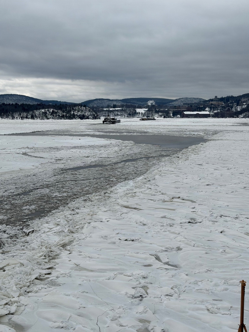 The Coast Guard Cutter Penobscot Bay, responded to a report of the tug Erin Elizabeth beset in ice near Barrytown, New York.
