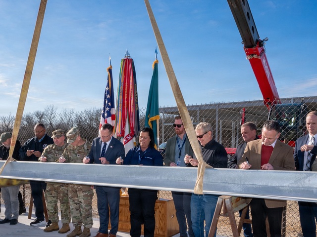 Fort Leonard Wood community celebrates Waynesville-St. Robert Regional Airport expansion with topping-out ceremony