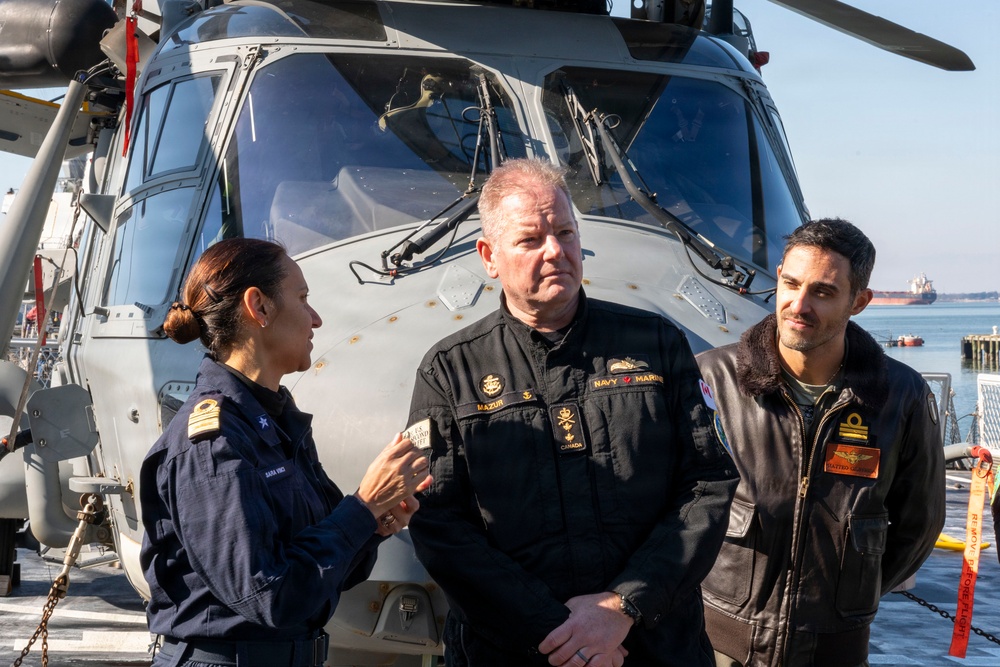 U.S. 2nd Fleet Vice Commander Visits Italian Navy Ship ITS Alpino