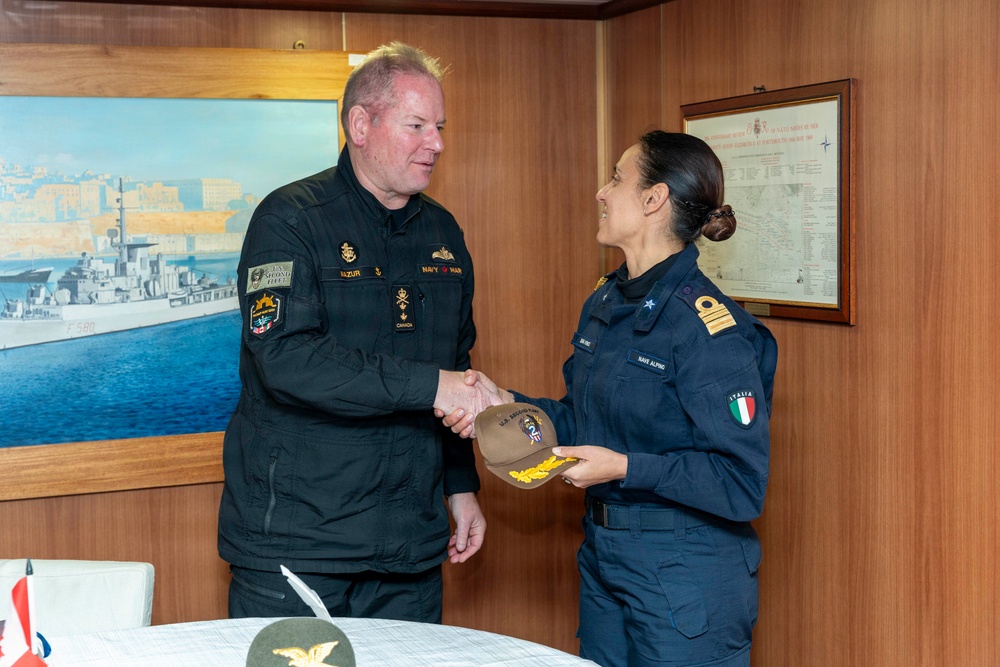 U.S. 2nd Fleet Vice Commander Visits Italian Navy Ship ITS Alpino