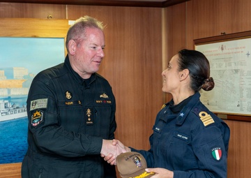 U.S. 2nd Fleet Vice Commander Visits Italian Navy Ship ITS Alpino
