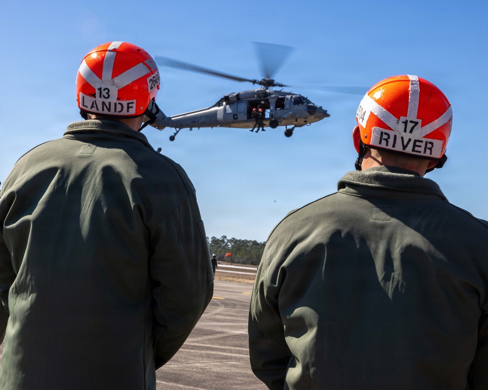 Navy Rescue Swimmer Candidates Participate in Hoist Training at NAS Pensacola