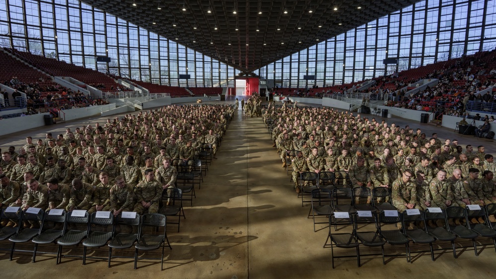Deployment ceremony for the 1st Battalion, 120th Infantry Regiment.