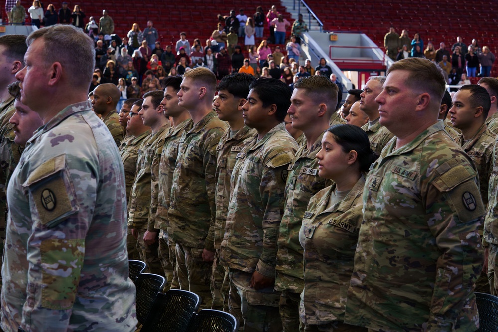 Deployment ceremony for the 1st Battalion, 120th Infantry Regiment.