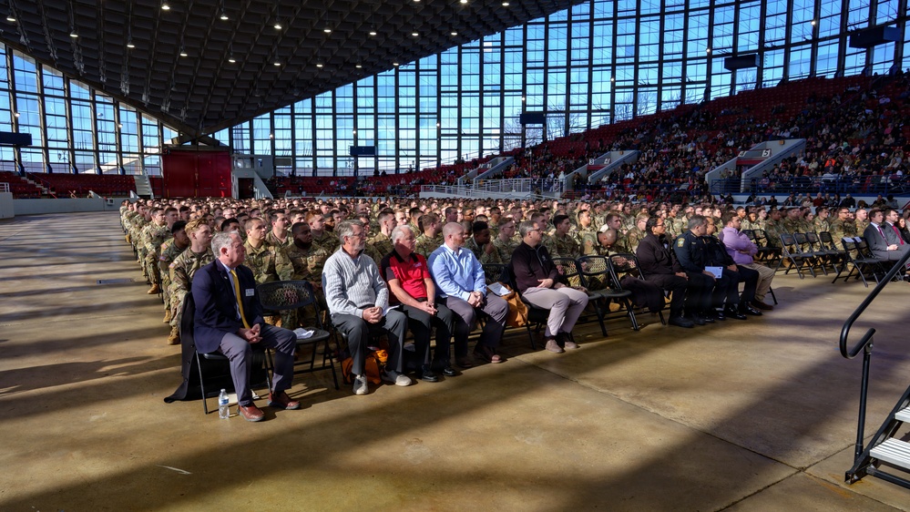 Deployment ceremony for the 1st Battalion, 120th Infantry Regiment.