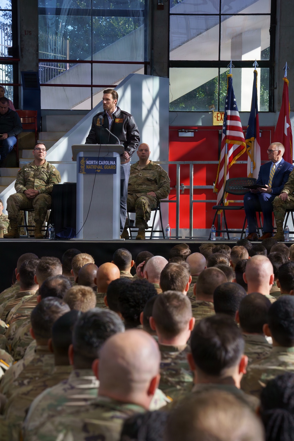 Deployment ceremony for the 1st Battalion, 120th Infantry Regiment.