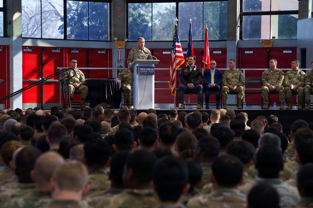 Deployment ceremony for the 1st Battalion, 120th Infantry Regiment.