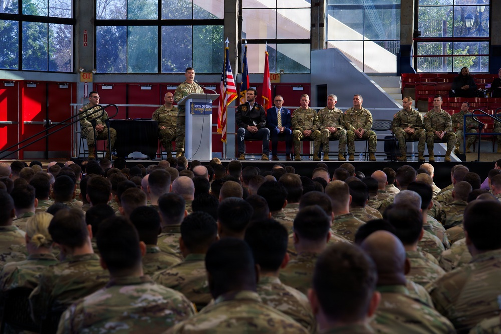 Deployment ceremony for the 1st Battalion, 120th Infantry Regiment.
