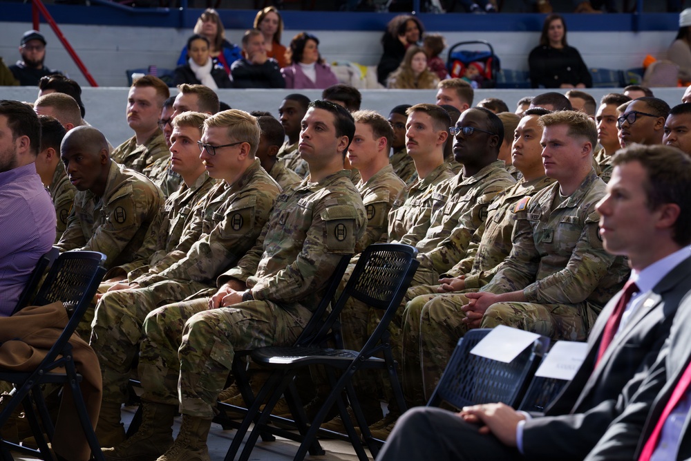Deployment ceremony for the 1st Battalion, 120th Infantry Regiment.