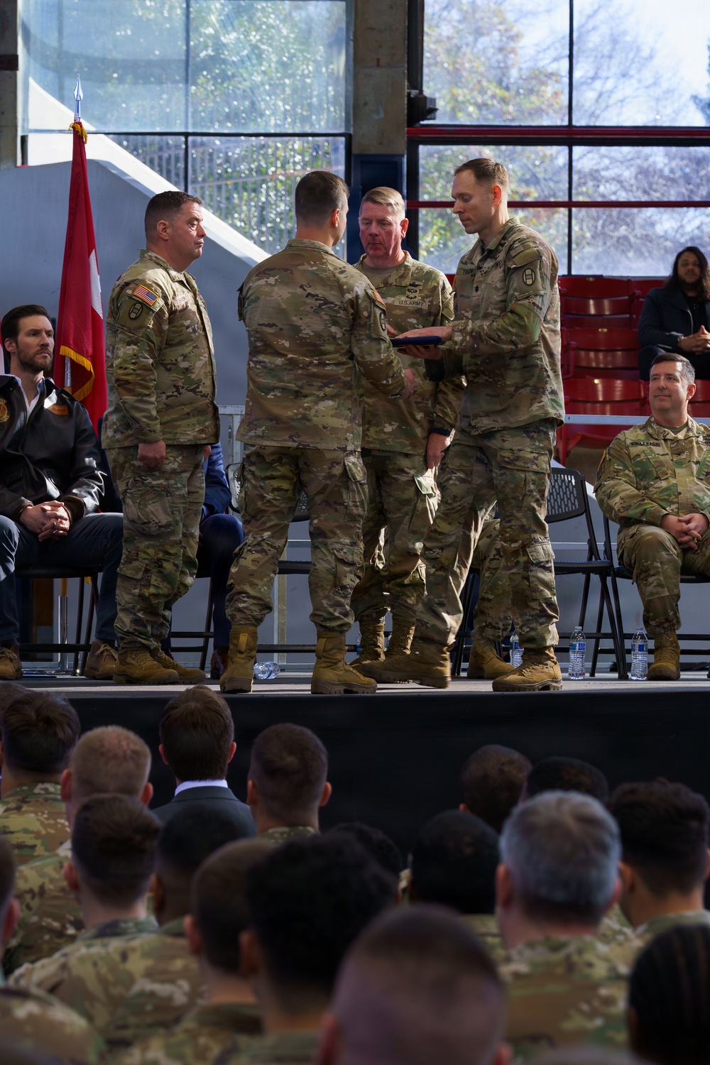 Deployment ceremony for the 1st Battalion, 120th Infantry Regiment.