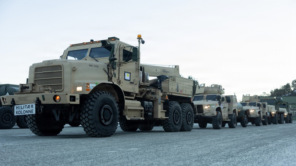 CORE26 | U.S. Marines Conduct Logistics Convoy in Preparation for Exercise Cold Response 26