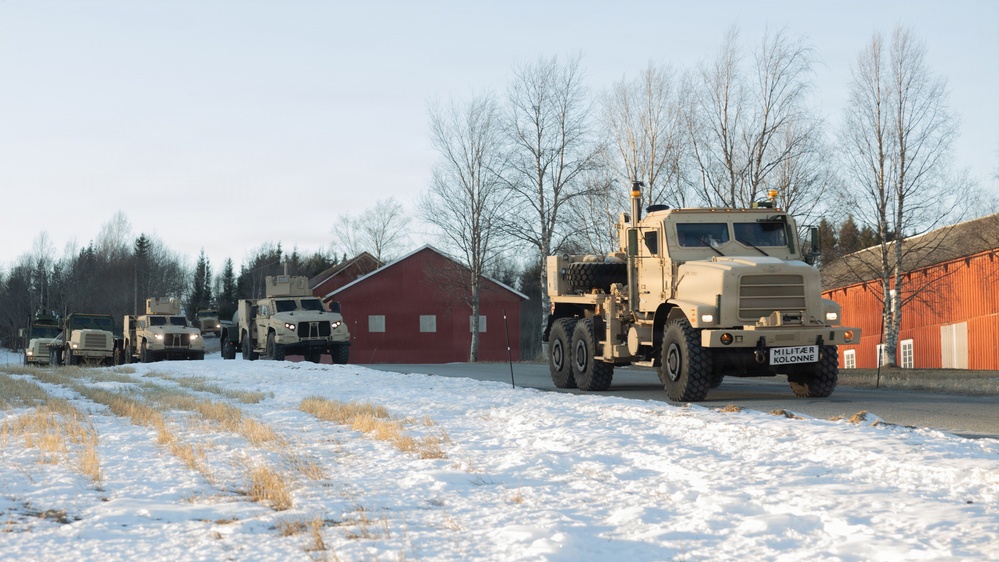 CORE26 | U.S. Marines Conduct Logistics Convoy in Preparation for Exercise Cold Response 26