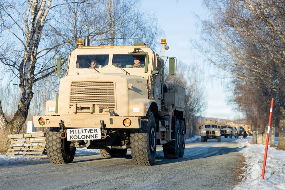 CORE26 | U.S. Marines Conduct Logistics Convoy in Preparation for Exercise Cold Response 26