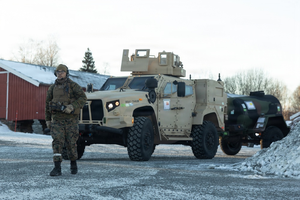 CORE26 | U.S. Marines Conduct Logistics Convoy in Preparation for Exercise Cold Response 26