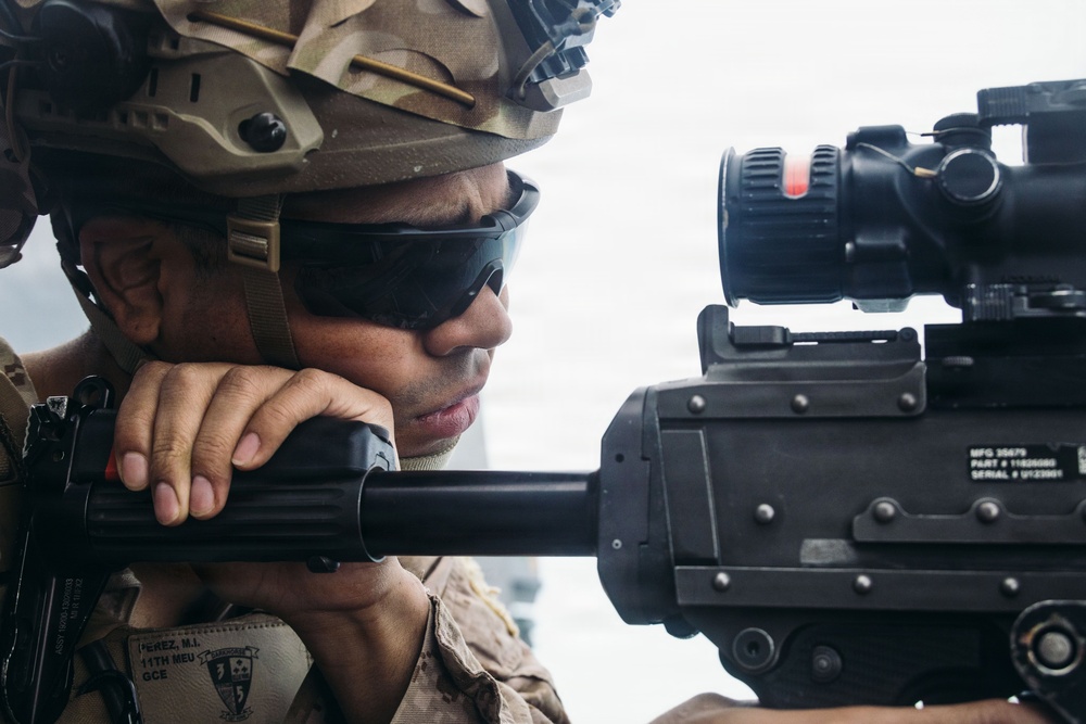 11th MEU Marines, Sailors conduct a Simulated Strait Transit aboard USS Portland