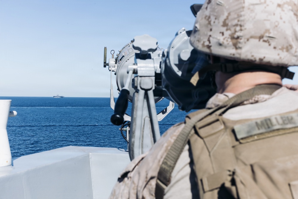 11th MEU Marines, Sailors conduct a Simulated Strait Transit aboard USS Portland