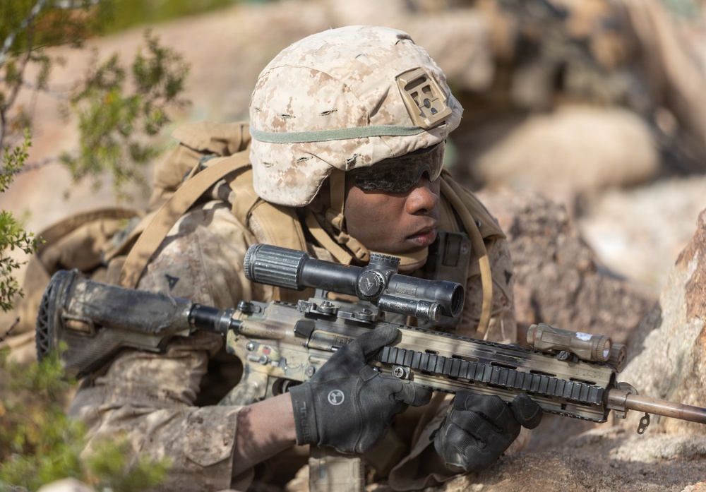 U.S. Marines with 3rd Bn, 7th Marines conduct company attack during SLTE