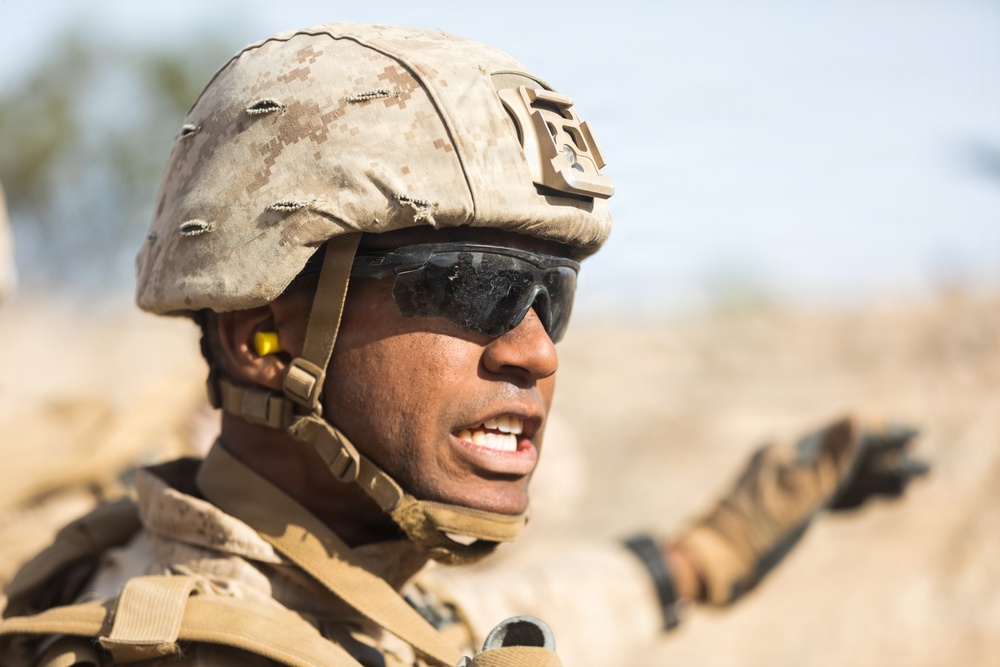 U.S. Marines with 3rd Bn, 7th Marines conduct company attack during SLTE