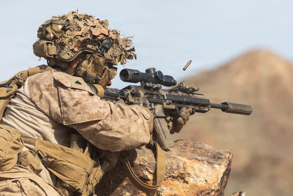 U.S. Marines with 3rd Bn, 7th Marines conduct company attack during SLTE
