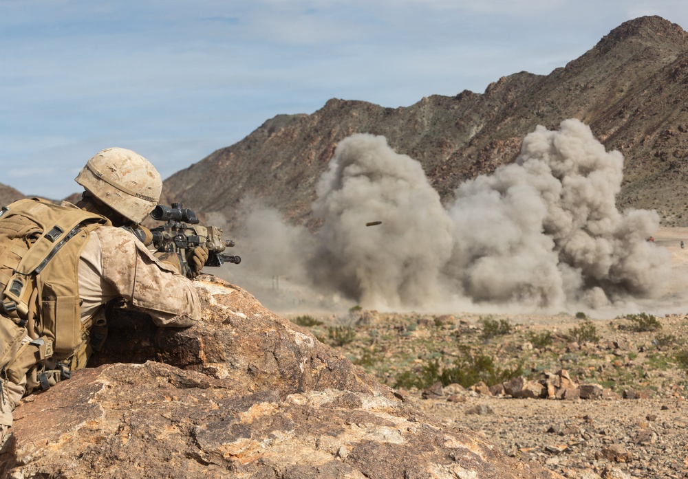 U.S. Marines with 3rd Bn, 7th Marines conduct company attack during SLTE