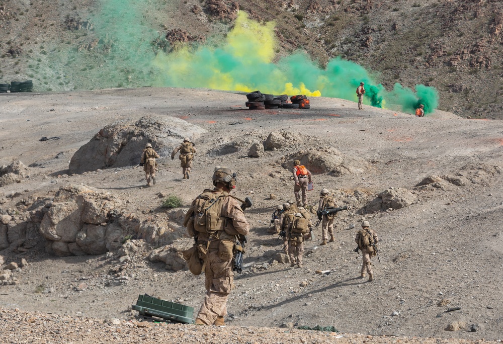 U.S. Marines with 3rd Bn, 7th Marines conduct company attack during SLTE