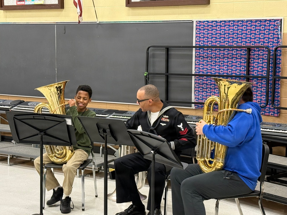 River Trails Middle School Music Clinics by Navy Band Great Lakes