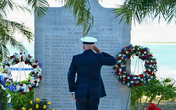 Coast Guard holds 46th anniversary memorial for USCGC Blackthorn crew