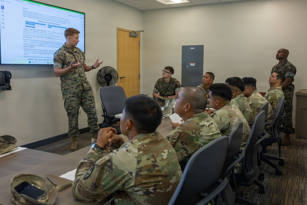 Camp Blaz instructs a joint Lance Corporal Seminar