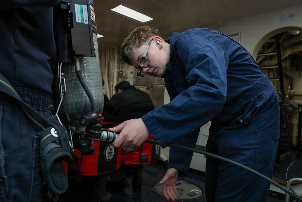 Boxer Conducts Fire Fighting Training