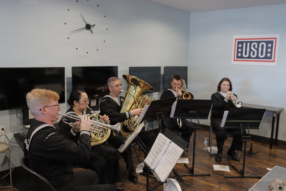 U.S. SEVENTH Fleet Band Performs at USO Grand Reopening