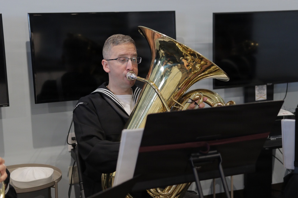 U.S. SEVENTH Fleet Band Performs at USO Grand Reopening