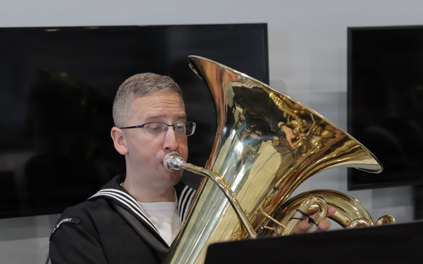 U.S. SEVENTH Fleet Band Performs at USO Grand Reopening