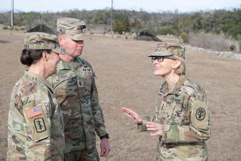 The TSG and CSM of Army Medicine visits the 2026 Best Medic Competition