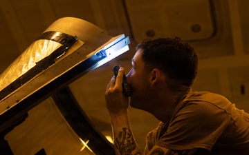 Abraham Lincoln conducts routine aircraft maintenance