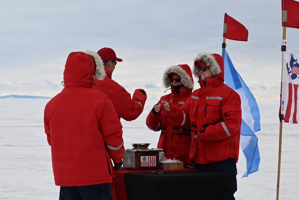 USCGC Polar Star (WAGB 10) conducts Antarctica Service Medal ceremony during Operation Deep Freeze 2026