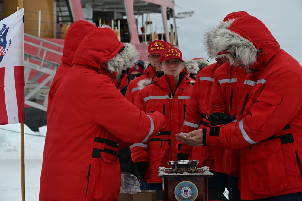 USCGC Polar Star (WAGB 10) conducts Antarctica Service Medal ceremony during Operation Deep Freeze 2026