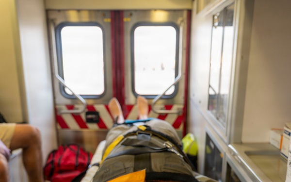 Italian Navy and Camp Lemonnier personnel conduct medical evacuation training